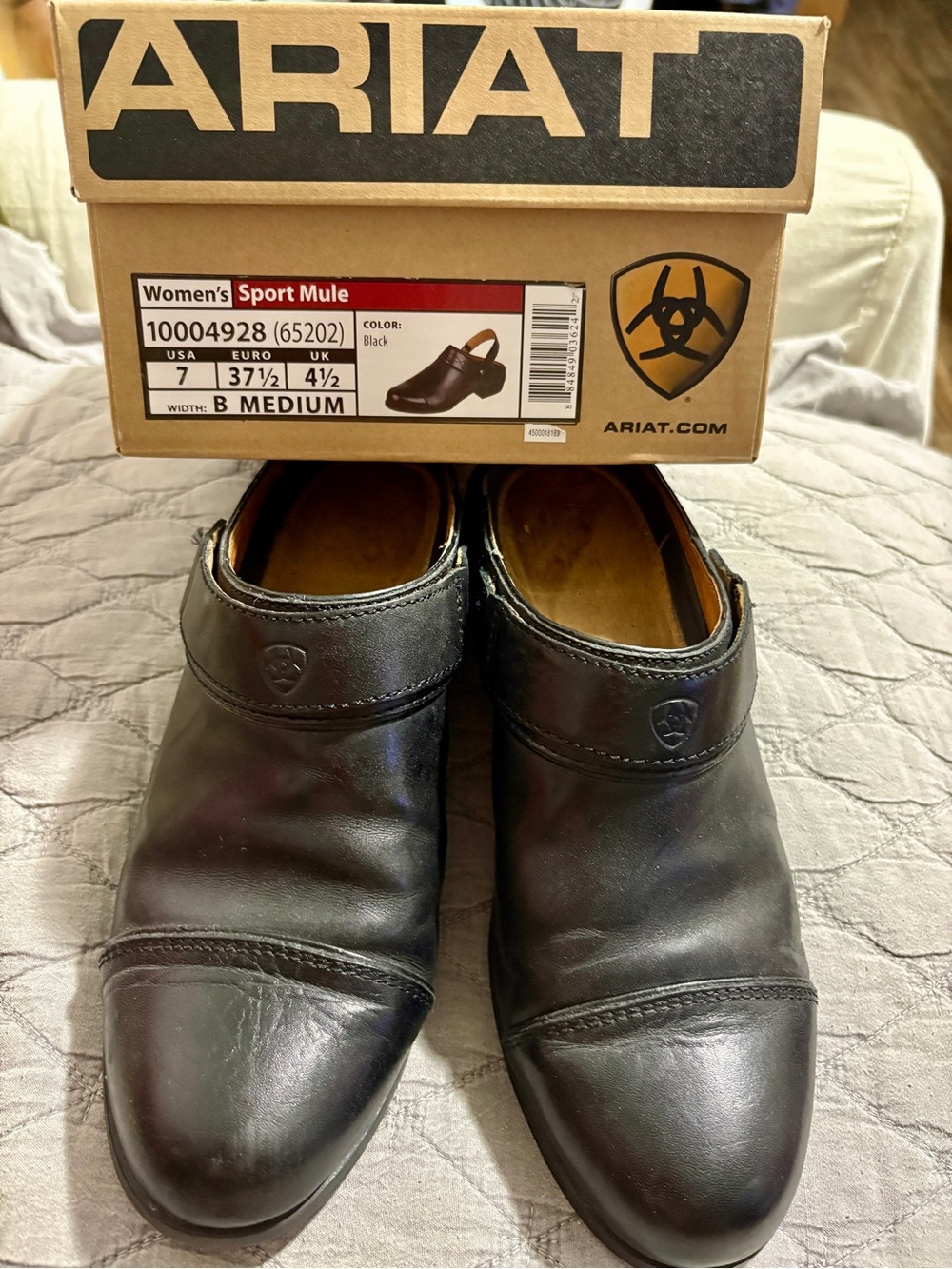 Ariat Black Leather Slip-On Sport Mule
